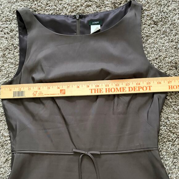 VTG J.Crew Silk Faille A-Line Dress 6 Brown Bow Party Elegant Timeless Holiday - Picture 6 of 10